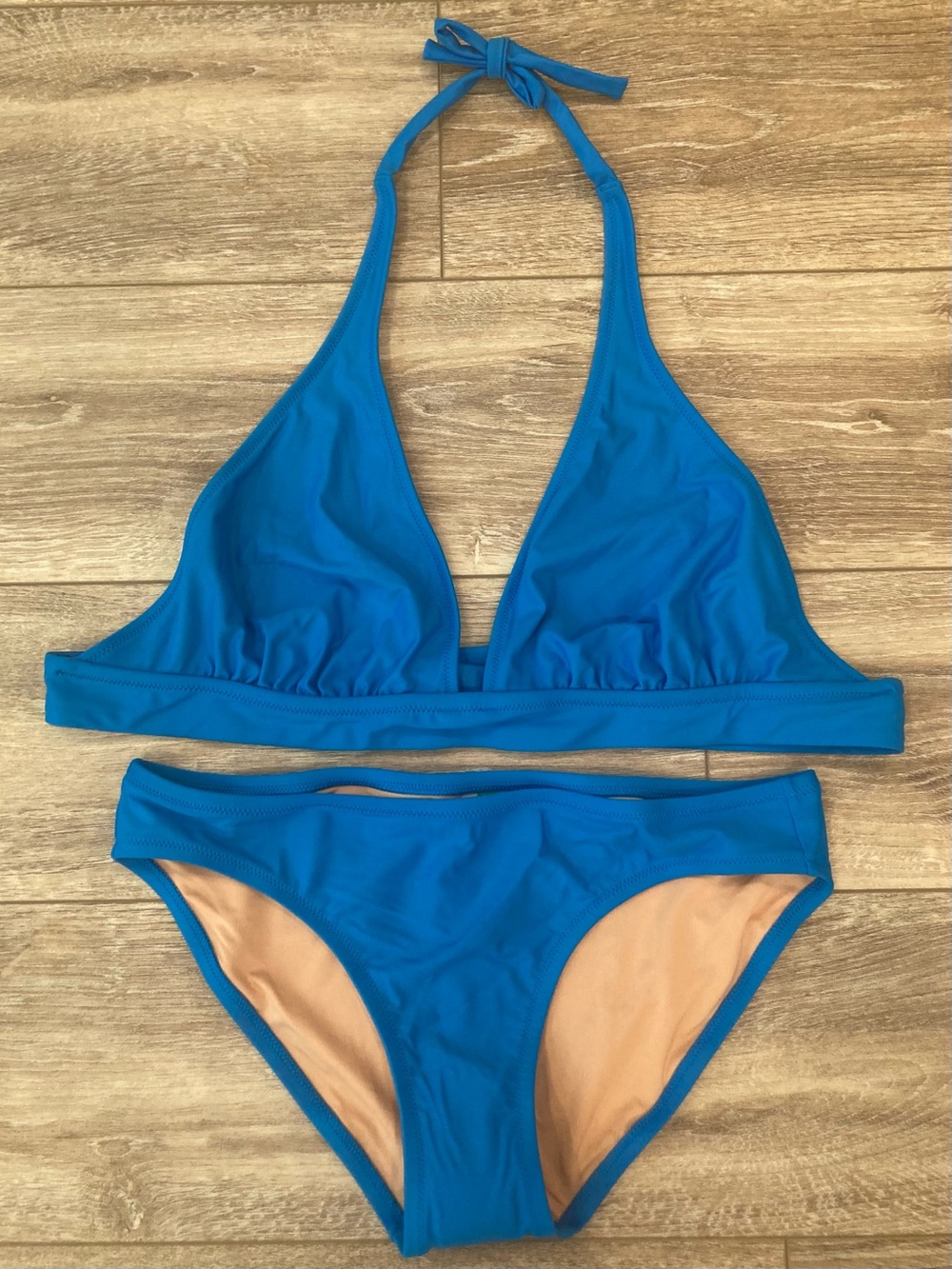 JCrew Blue Halter Triangle Bikini Set